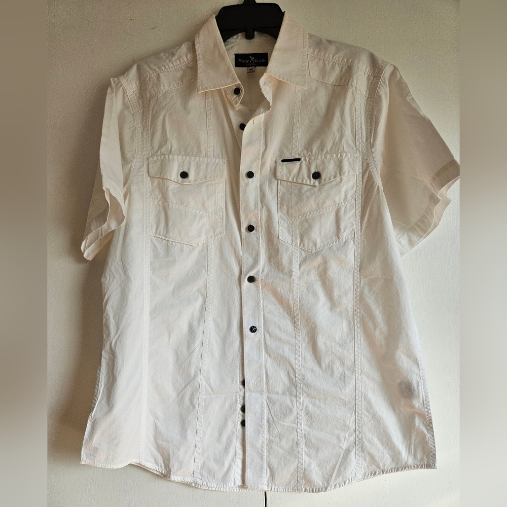 Marc&Ecko Men's Shirt Casual White Short Sleeves Size M